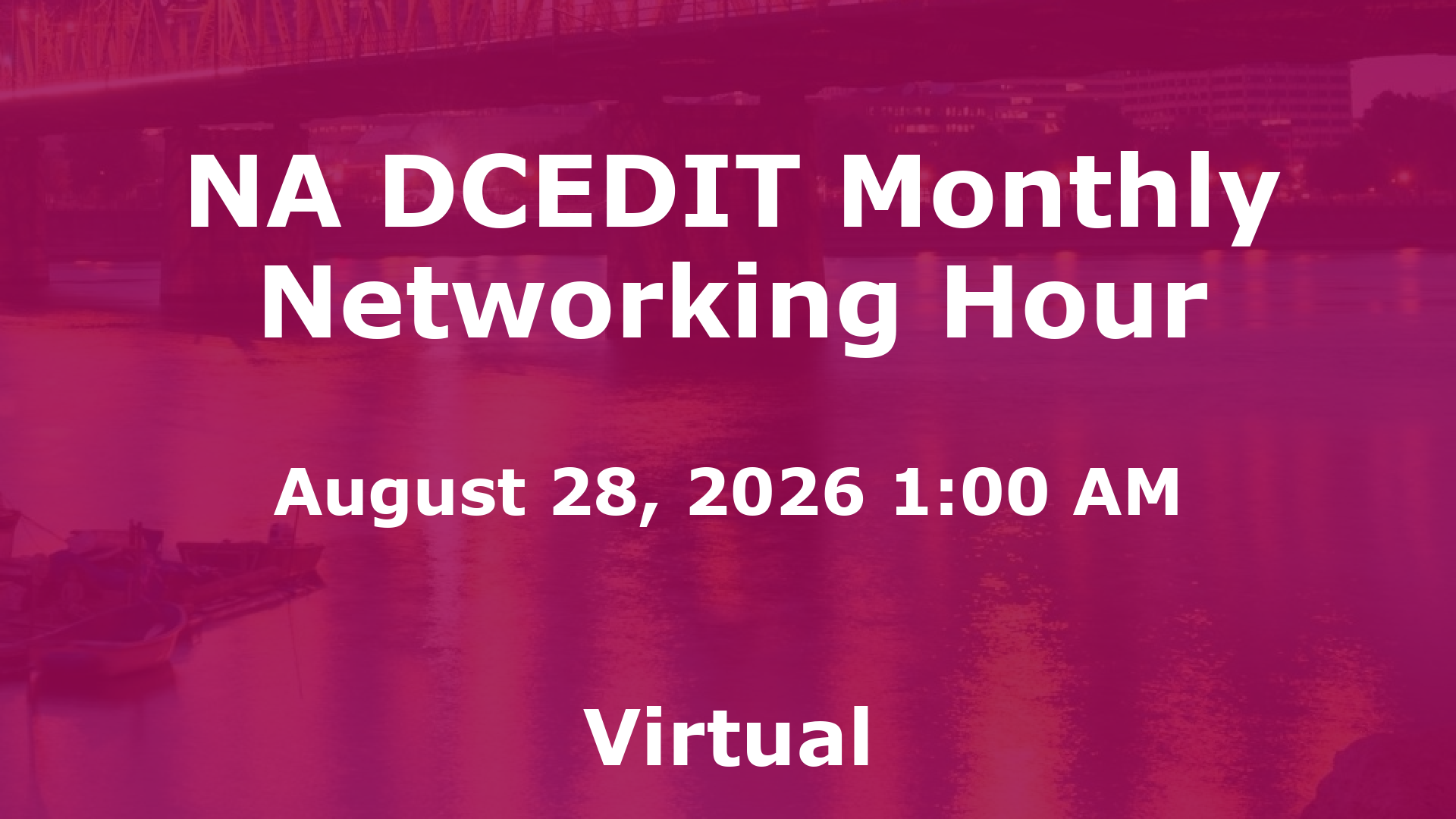 NA DCEDIT Monthly Networking Hour event image